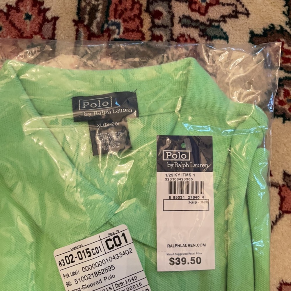Boys green long sleeve Polo by Ralph Lauren - Picture 2 of 2